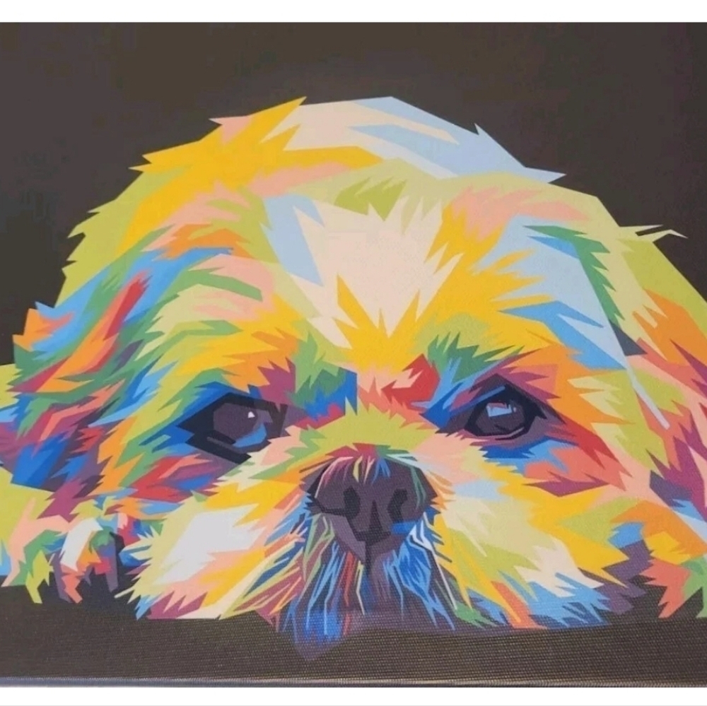 Art Deco Doggie 12x12 Wall Hanging Abstract Terrier NEW.
